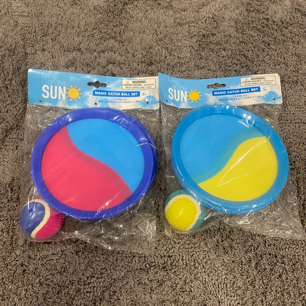 Blue & Pink,& Blue & Yellow Bring on the Sun Magic Catch Ball Set - 2 Pack